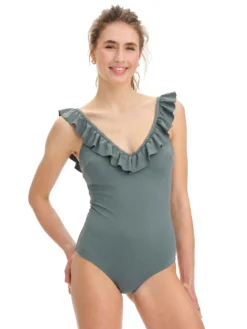 MARINE CLASSICfrill swimsuit w