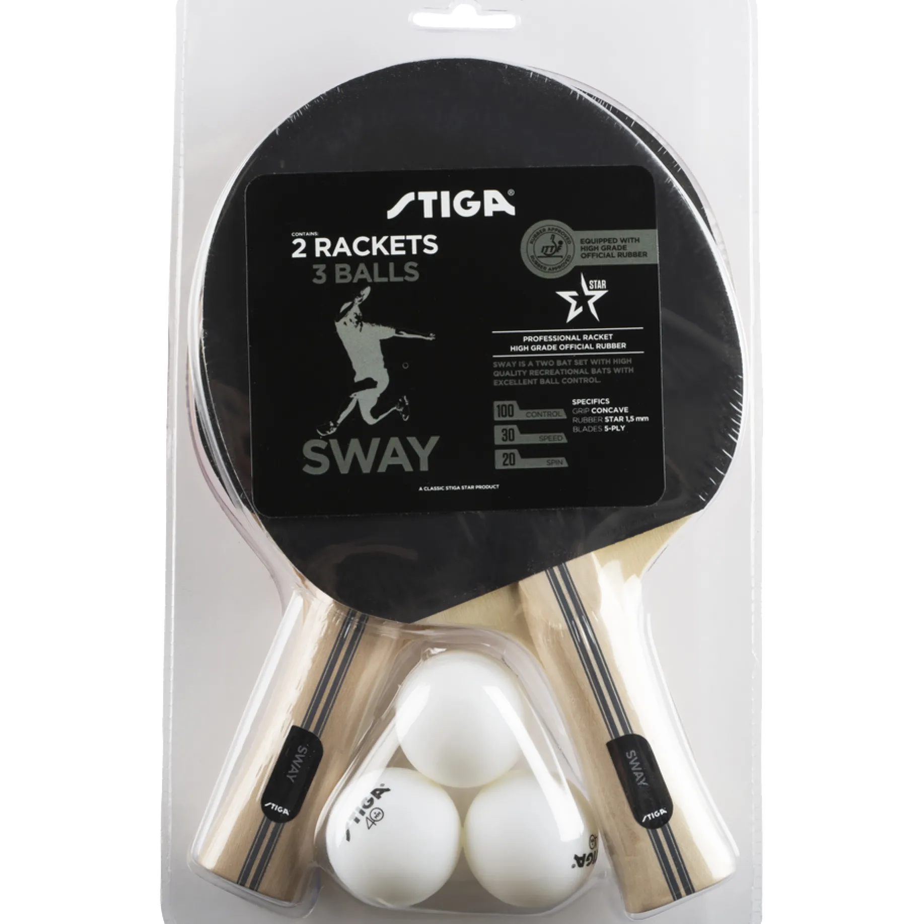 STIGAsetsway 2 bats 3 balls